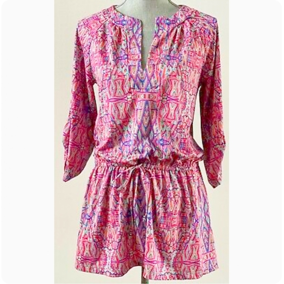 Nanette Lepore Pink Drawstring Cover-up Tunic Dress XS - Picture 1 of 6